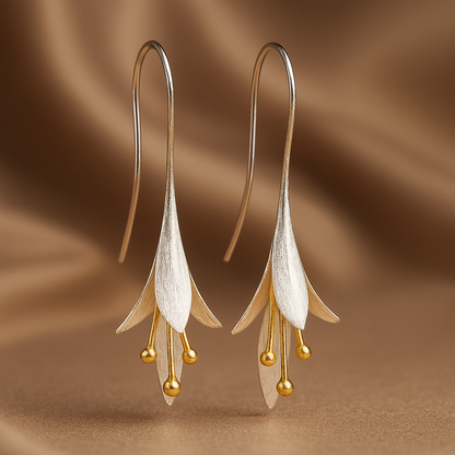 Minimal Silver Blossom Earrings