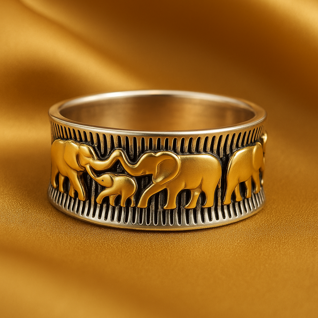 Pierścionek Luxe Golden Elephant
