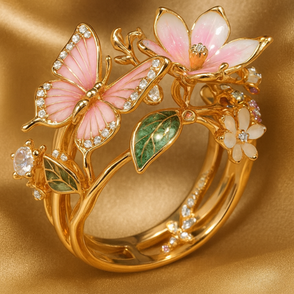Elegant Golden Floral Ring