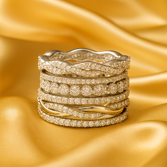 Layered Zirconia Statement Ring
