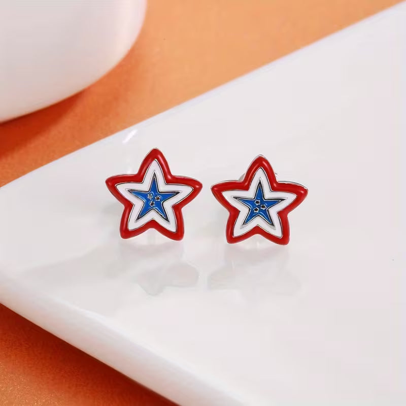 Graceful Liberty Star Stud Earrings
