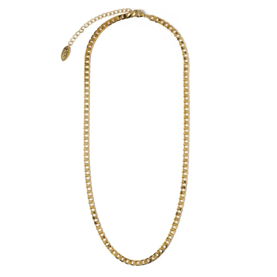 Flat Link Curb Chain Necklace