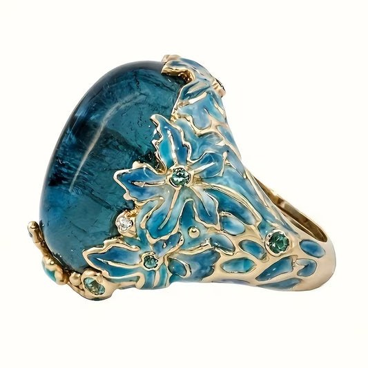 Azure Bloom Heirloom Ring
