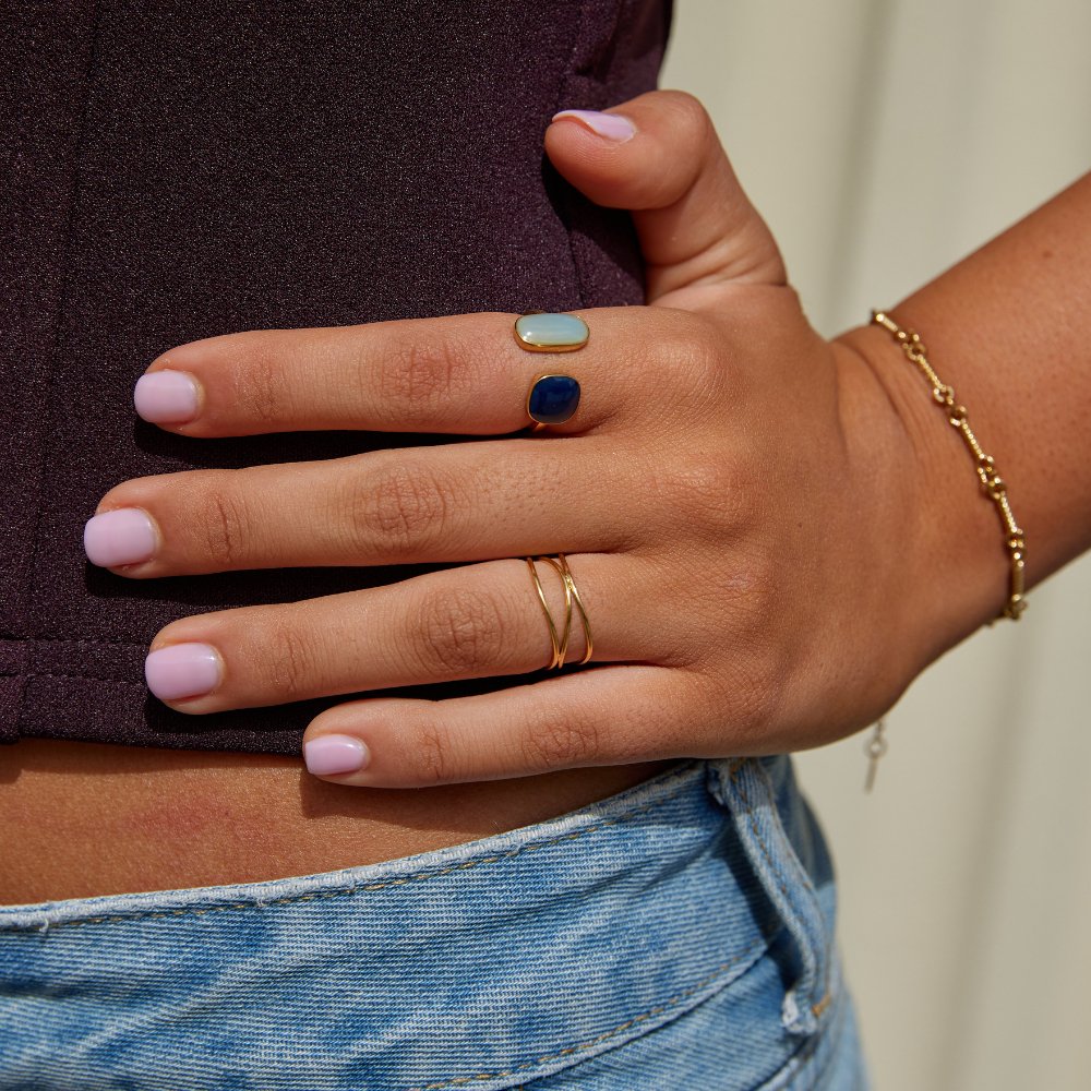 Gold minimalist wrap ring