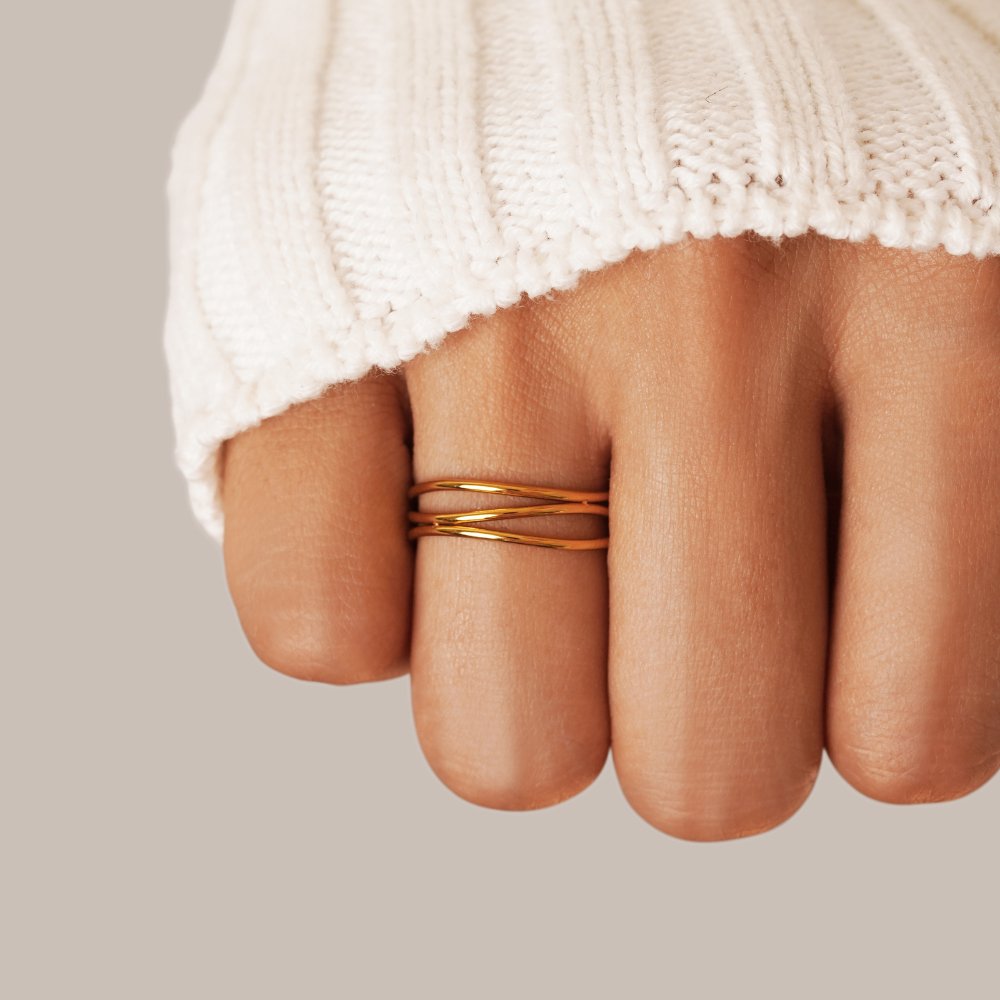 Gold minimalist wrap ring