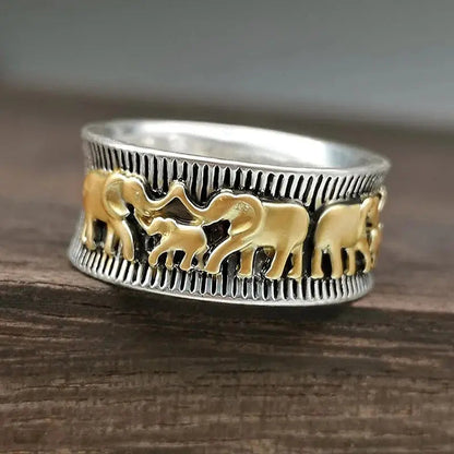 Pierścionek Luxe Golden Elephant