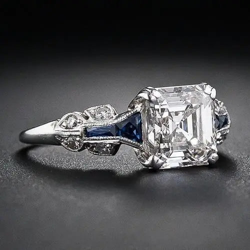 1+1 Offer: Brilliant Vintage Ring in Blue and Silver