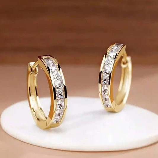 1+1 Offer: Elegant Gold and Crystal Earrings