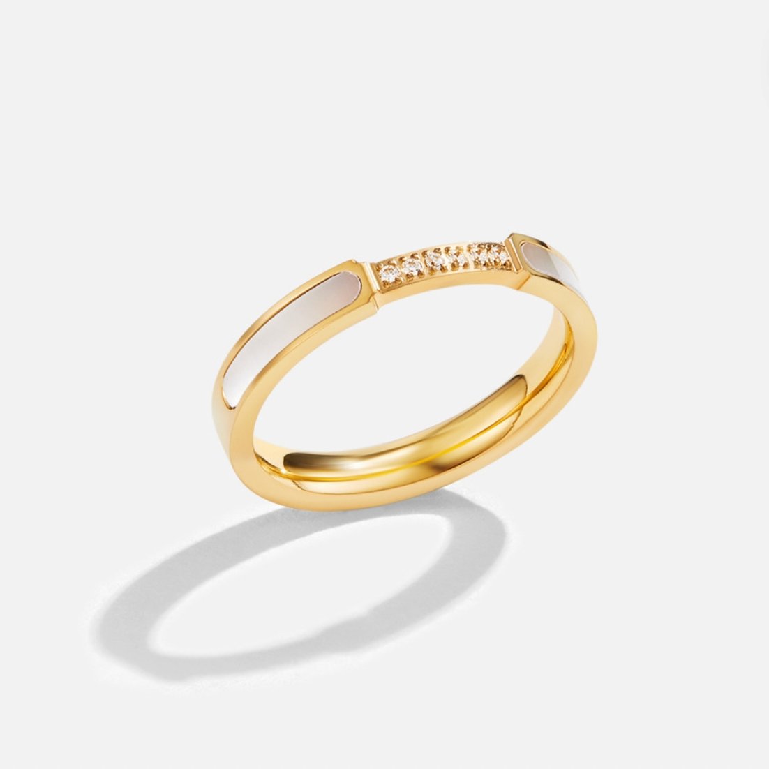 Gold inlay band ring