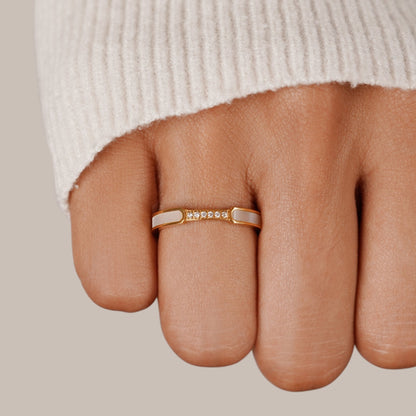 Gold inlay band ring
