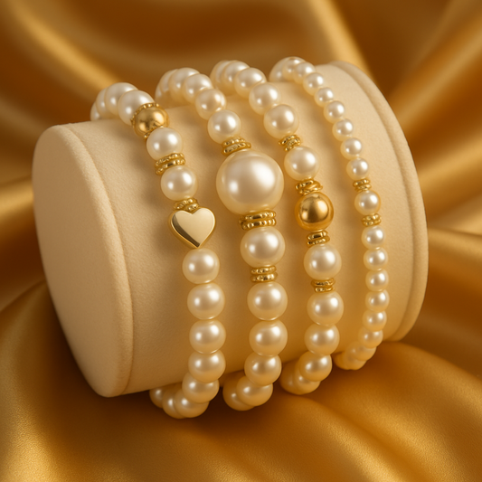 Elegant Pearl Bracelet Set