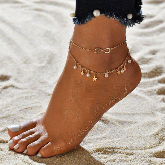1+1 Offer: Infinity Anklet Bracelet + Pearls and Stars