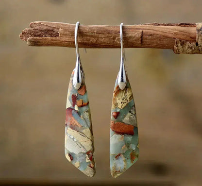 Rustic Stone Vintage Earrings