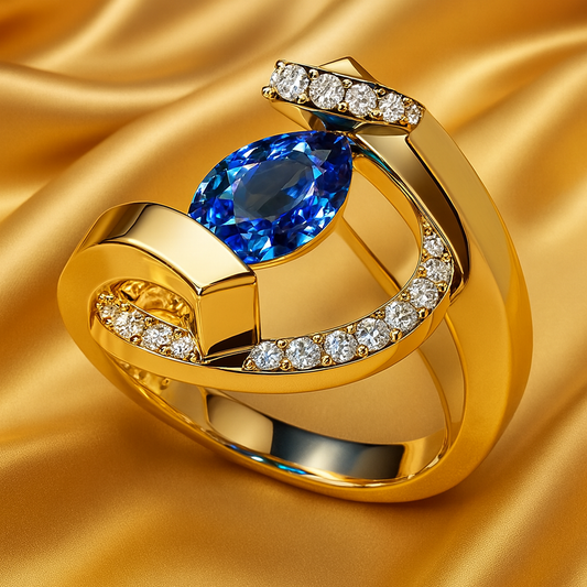 Classic Vintage Blue Zircon Ring